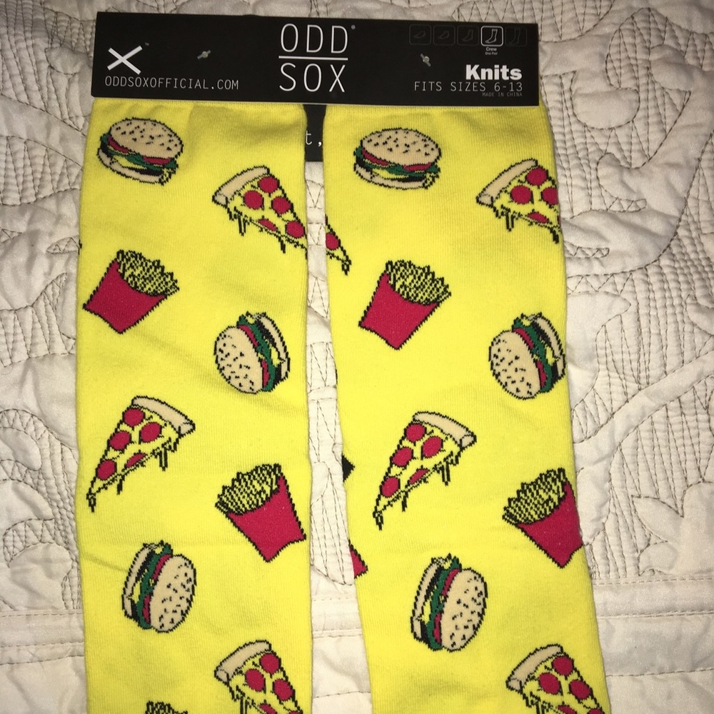 Odd Sox Knits Burger Pizza Fries Mens Socks
